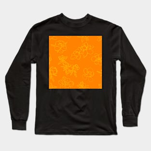 Magnolia Sketch Repeat Gold on Orange 5748 Long Sleeve T-Shirt